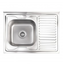 Кухонна мийка Lidz 6080-L 0,8 мм Satin (LIDZ6080LSAT8)
