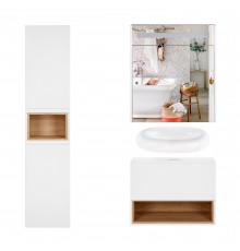 Комплект меблів для ванної Qtap Robin тумба + раковина + дзеркальна шафа + пенал QT044RO42978