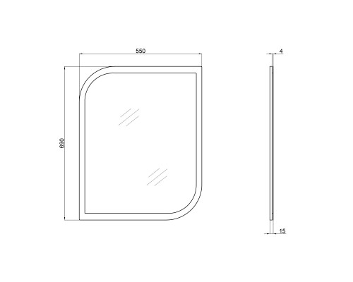 Дзеркало Qtap Scorpio 550х695 Graphite QT147850702G