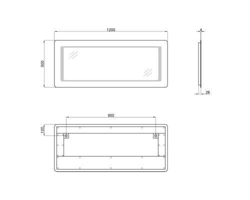 Дзеркало Qtap Leo 1200х500 з LED-підсвічуванням QT117814276080W