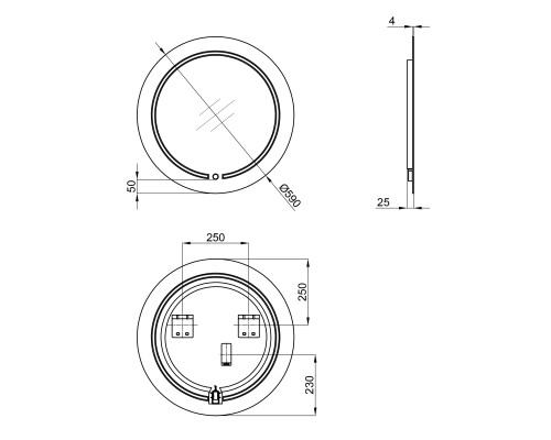 Дзеркало Qtap Jay N R590 з LED-підсвічуванням QT07782504W