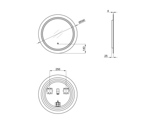 Дзеркало Qtap Jay R590 з LED-підсвічуванням QT0778250359W