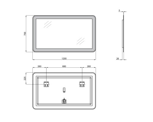 Дзеркало Qtap Swan 1200x700 з LED-підсвічуванням QT1678141470120W