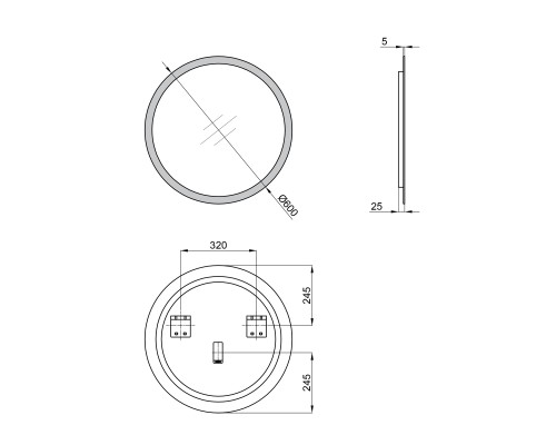 Дзеркало Qtap Virgo R600 з LED-підсвічуванням QT1878250660W