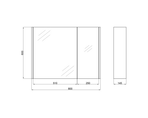 Дзеркальна шафа підвісна Qtap Scorpio 800х600х145 White QT1477ZP801W