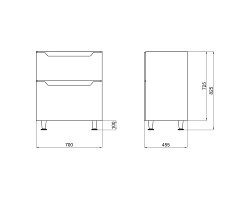 Тумба підлогова Qtap Scorpio 710х825х460 White QT1473TNВ701W