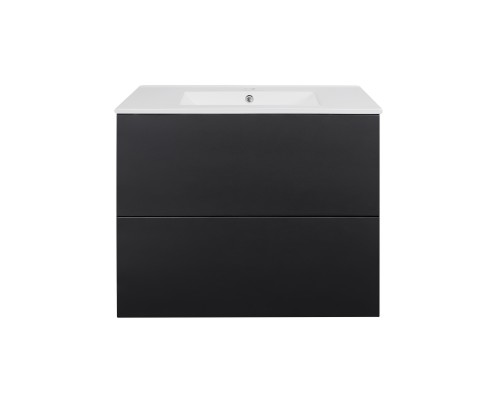 Комплект Qtap Tern 700х580х437 Matt black тумба підвісна + раковина урізна QT1772TPL7023070CMB