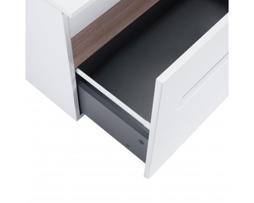 Тумба підвісна Qtap Virgo 700х476х469 White/Whitish oak зі стільницею QT1879TPА701WWO