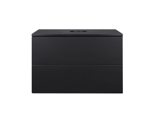 Тумба підвісна Qtap Tern 700х476х469 Matt black зі стільницею QT1779TPL702MB