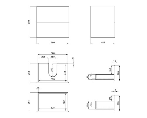 Тумба підвісна Qtap Tern 600х580х437 White QT1774TPL601W