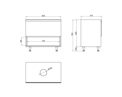 Тумба підлогова Qtap Robin 800х616х437 Graphite/Whitish oak зі стільницею QT1380TNН8002GWO