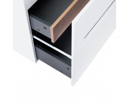 Комплект Qtap Virgo 600х580х437 White/Whitish oak тумба підвісна + раковина урізна  QT1872TPА6013060CW