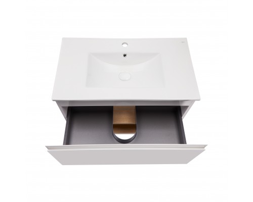 Комплект Qtap Robin 800х580х437 White/Whitish oak тумба підвісна + раковина урізна QT1372TPВ8001WWO