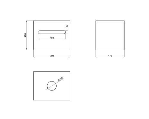 Тумба підвісна Qtap Virgo 600х476х469 White/Whitish oak зі стільницею QT1879TPА601WWO