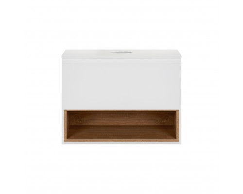 Тумба підвісна Qtap Robin 600х476х470 White/Whitish oak зі стільницею QT1379TPН6001WWO