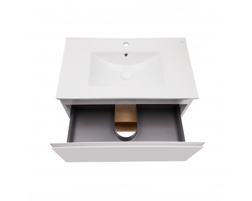 Комплект Qtap Robin 700х580х437 White/Whitish oak тумба підвісна + раковина урізна QT1372TPВ7001WWO