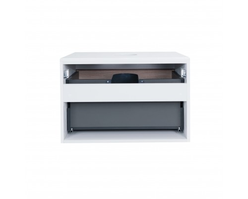 Тумба підвісна Qtap Virgo 700х476х469 White/Whitish oak зі стільницею QT1879TPА701WWO