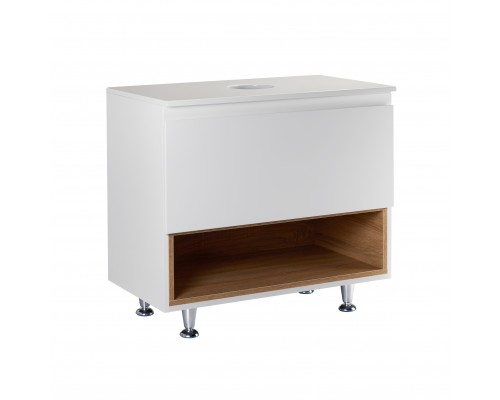 Тумба підлогова Qtap Robin 800х616х437 White/Whitish oak зі стільницею QT1380TNН8001WWO