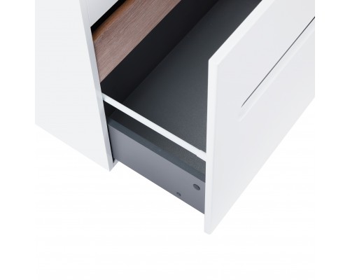 Комплект Qtap Virgo 600х580х437 White/Whitish oak тумба підвісна + раковина урізна  QT1872TPА6013060CW