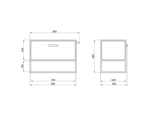 Тумба підвісна Qtap Taurus 800х580х437 Whitish oak QT2474TPT803WO