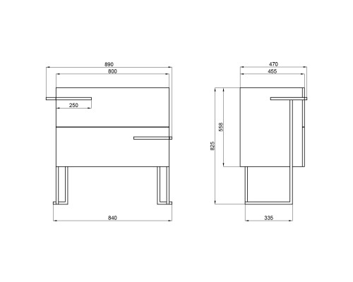 Тумба підлогова Qtap Taurus 800х800х437 Whitish oak QT2473TNT803WO