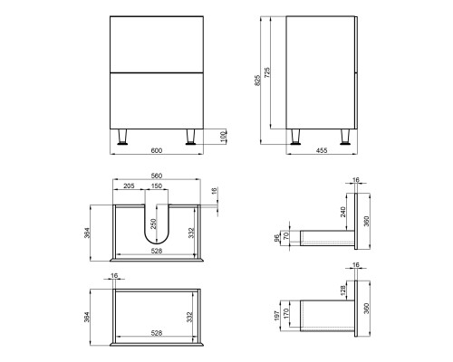 Тумба підлогова Qtap Tern 600х725х437 White QT1773TNL601W