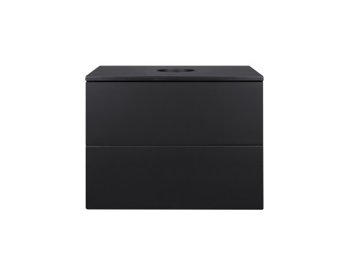 Тумба підвісна Qtap Tern 600х476х469 Matt black зі стільницею QT1779TPL602MB