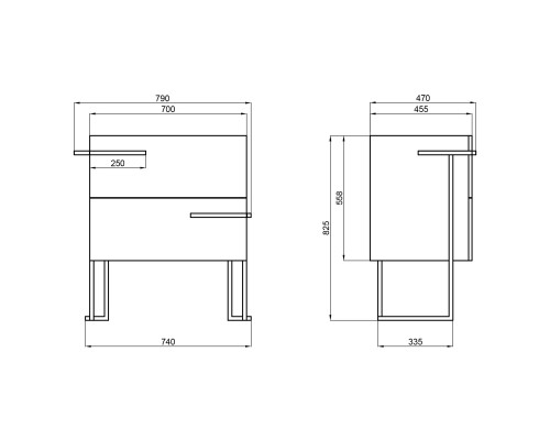 Тумба підлогова Qtap Taurus 700х800х437 Whitish oak QT2473TNT703WO