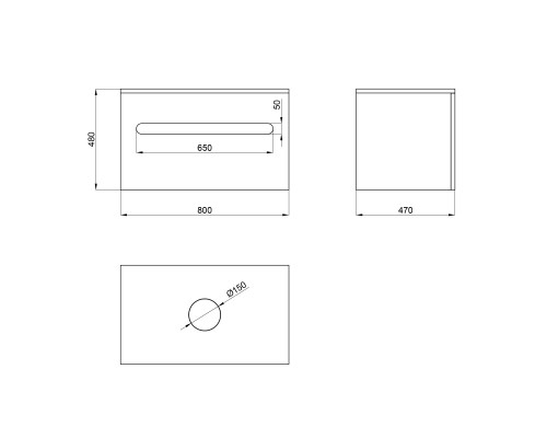 Тумба підвісна Qtap Virgo 800х476х469 White/Whitish oak зі стільницею QT1879TPА801WWO