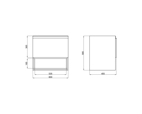 Тумба підвісна Qtap Robin 600х580х437 White/Whitish oak QT1374TPВ6001WWO