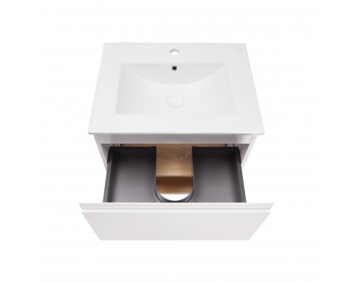 Комплект Qtap Robin 600х580х437 White/Whitish oak тумба підлогова + раковина урізна QT1372TPВ6001WWO