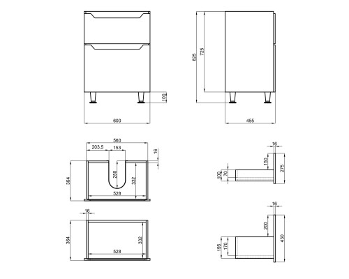 Тумба підлогова Qtap Scorpio 605х825х460 White QT1473TNВ601W