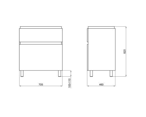 Тумба підлогова Qtap Albatross 710х825х460 White QT0173TN700DW