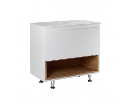 Тумба підлогова Qtap Robin 700х616х437 White/Whitish oak зі стільницею QT1380TNН7001WWO