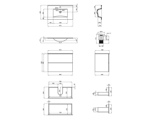 Комплект Qtap Tern 800х580х437 White тумба підвісна + раковина урізна QT1772TPL8013080CW