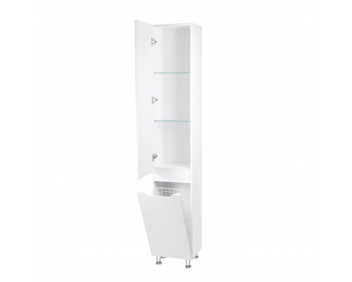 Пенал підлоговий Qtap Scorpio 350х1900х300 White з кошиком для білизни QT1475PN1901KRW