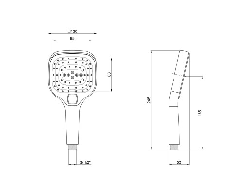 Лійка для ручного душу Qtap Rucni A120N3KCC