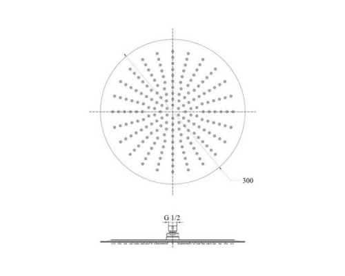 Лійка для верхнього душу Lidz (CRM) 51 10 103 30, Ø30 см