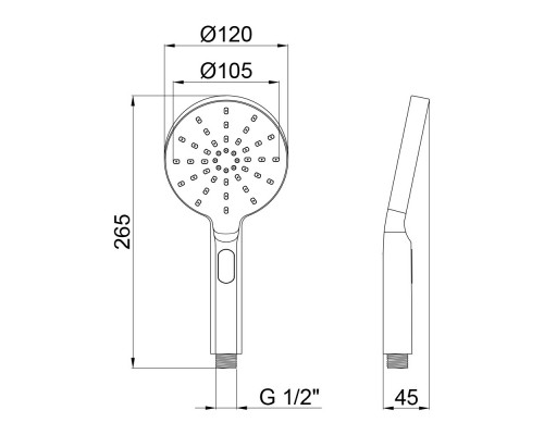 Лійка для ручного душу Qtap Rucni A121O3PCC