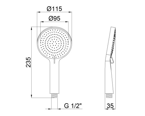 Лійка для ручного душу Qtap Rucni A116O3PCW