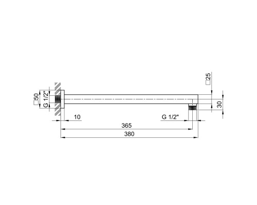 Кронштейн для верхнього душу Qtap Trubice 400NB