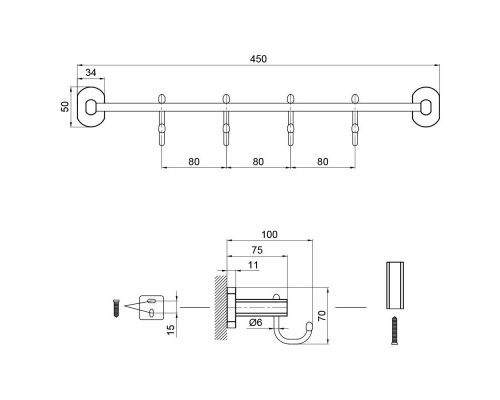 Гачок Qtap Liberty ANT 1154-4