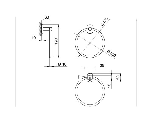 Тримач для рушників Qtap Liberty ANT 1160