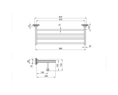 Полиця для рушників Qtap Liberty ORO 1122