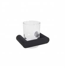 Склянка з тримачем Qtap Scorpio настінна QTSTK6102103B Black (Sklenka)