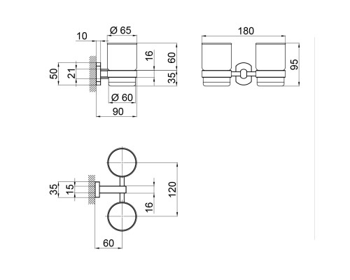 Склянка подвійна Qtap Liberty ANT 1155