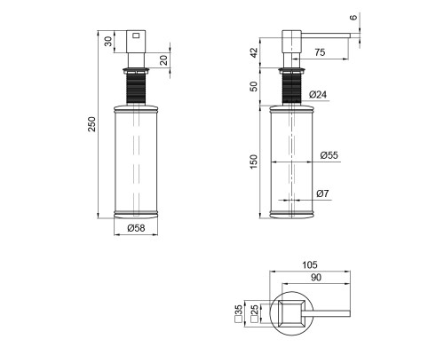 Дозатор для миючого засобу Lidz (CRM) 112 02 000 00