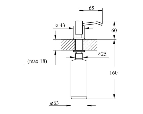Дозатор для миючого засобу Lidz (CRM) 112 02 000 11