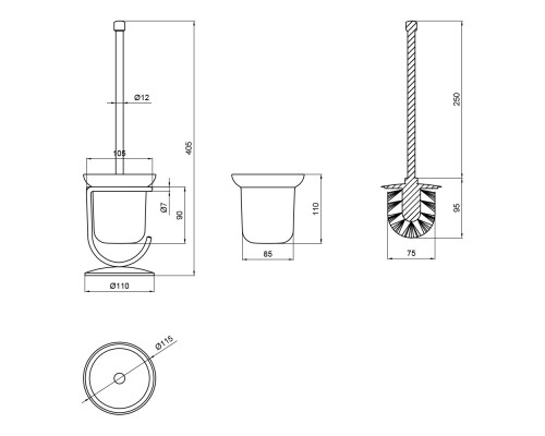 Йоржик для унітаза Lidz (CRG) 121.05.03