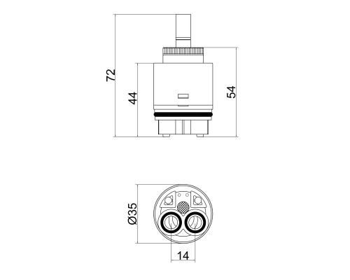 Картридж для змішувача Qtap Spojeni 35 мм QT35MMNEW